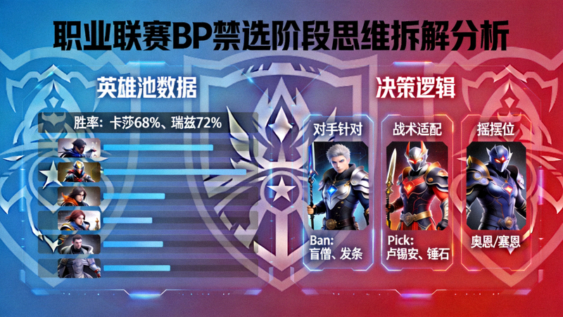 职业联赛 BP 禁选阶段思维拆解分析画面